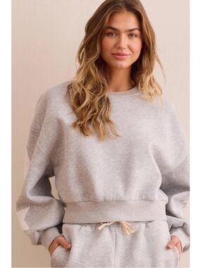 Altar'd State Light Gray Crewneck Sweater